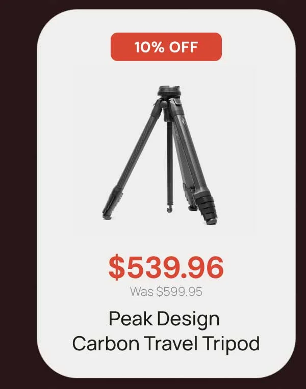 10% off - $539.96 Peak Design Carbon Travel Tripod