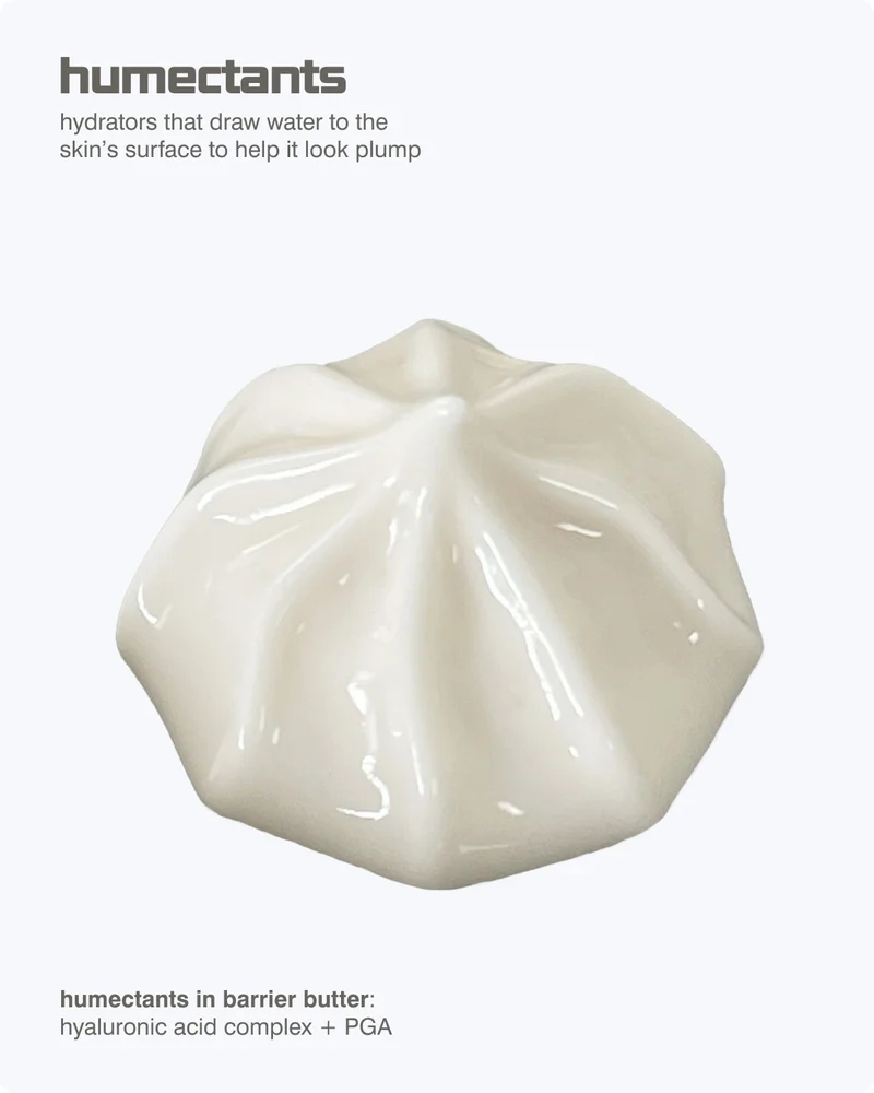 humectants: hydrators that draw water to the skin’s surface to help it look plump