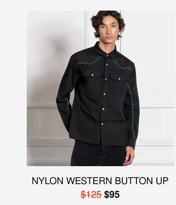 NYLON WESTERN BUTTON UP