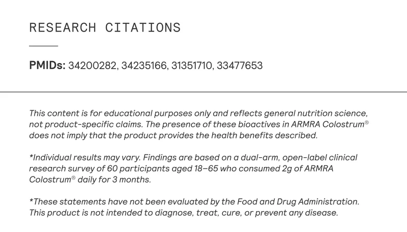 Text section labeled “Research Citations” listing PMIDs and disclaimers about clinical research and FDA evaluation.