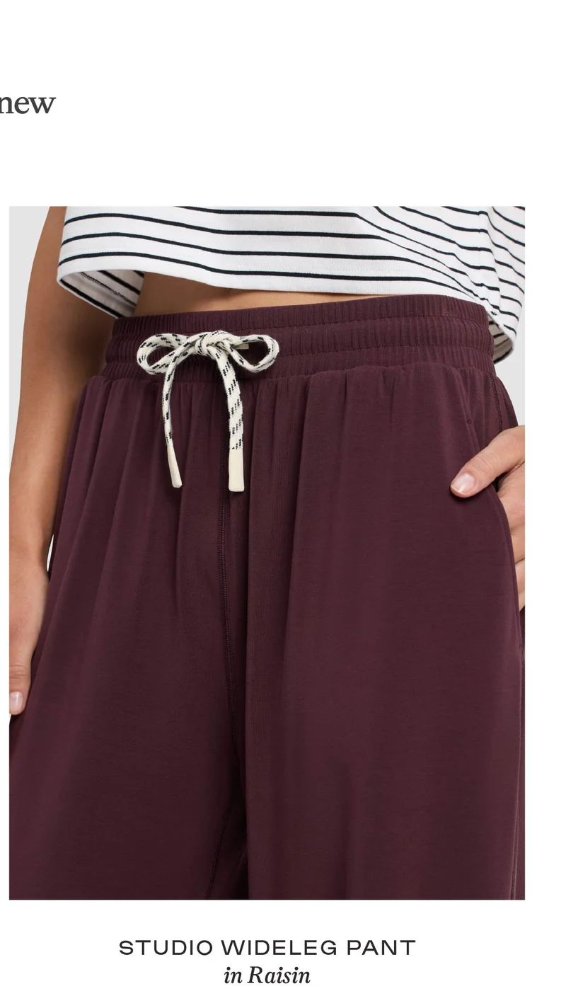 Studio Wideleg Pant in Raisin