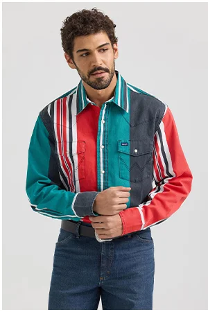 Vintage Inspired Brushpopper Workshirt in Primary Red