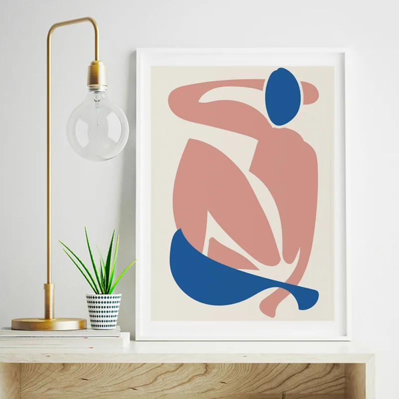 Image of Deconstructed Blue And Pink Figure Art Print