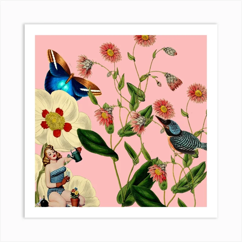 Image of Big Flower Dream Pink Square Art Print