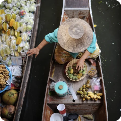 Floating market, Thailand