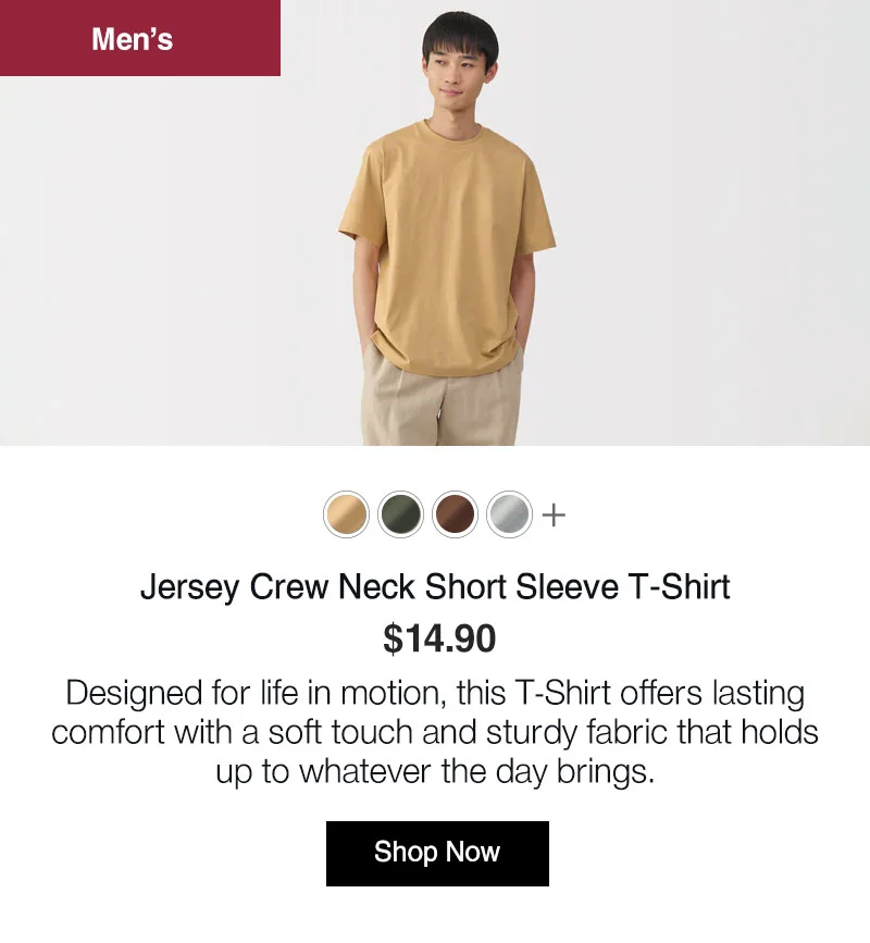 Shop Men's Jersey Crew Neck Short Sleeve T-Shirt