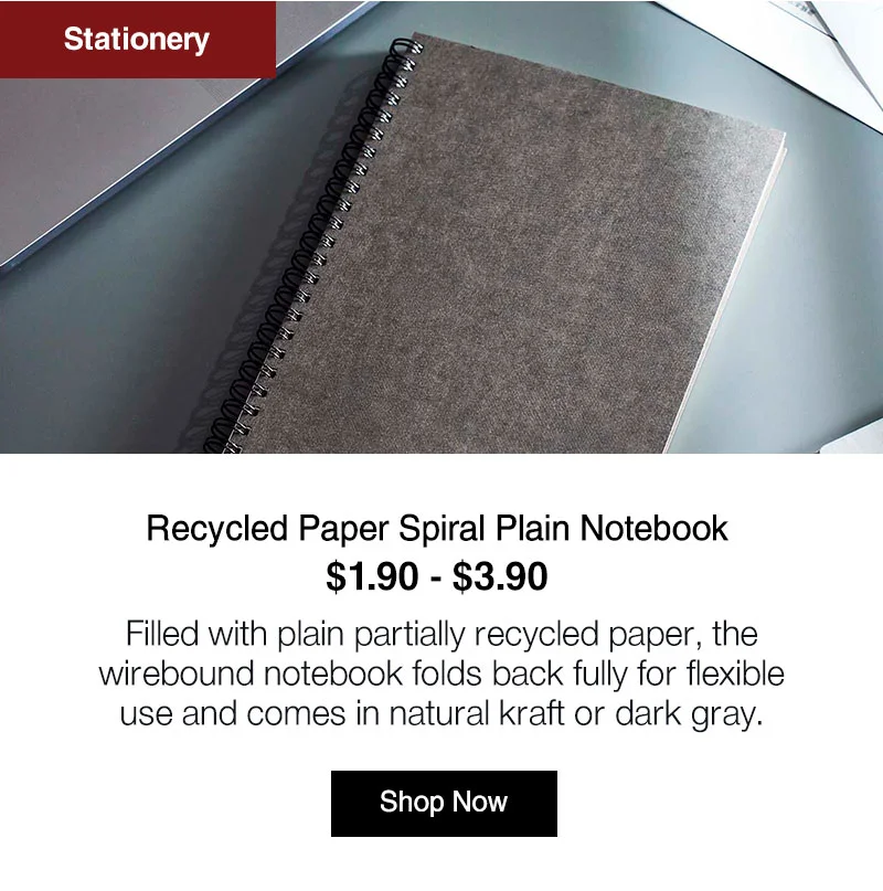 Shop Recycled Paper Spiral Plain Notebook