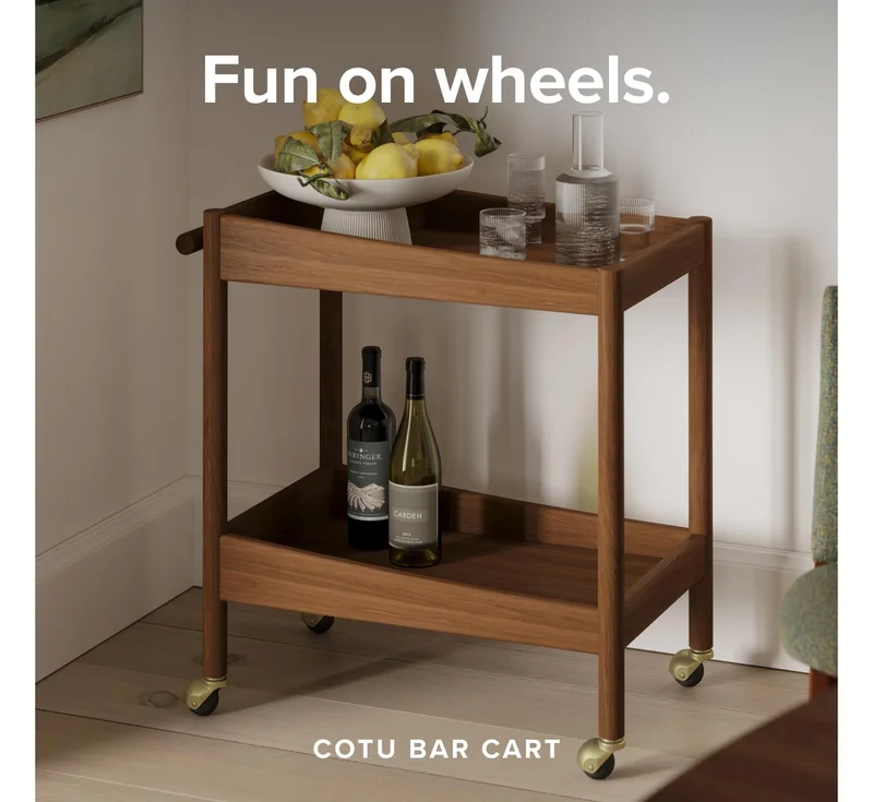 Fun on wheels. Cotu Bar Cabinet.
