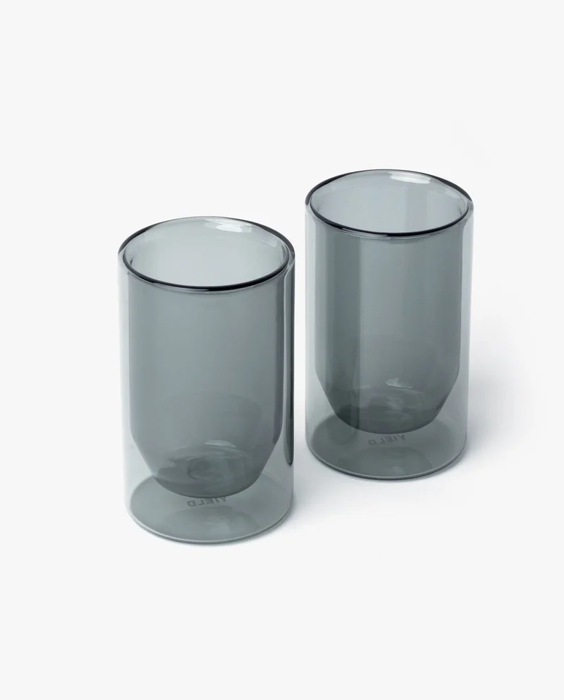 Image of Yield 12oz Double Wall Glasses (Gray - Set of 2)