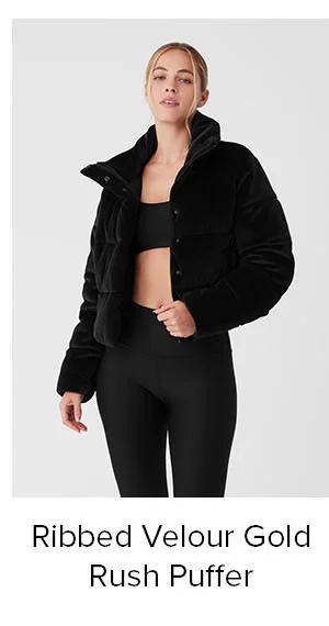 RIBED VELOUR GOLD RUSH PUFFER
