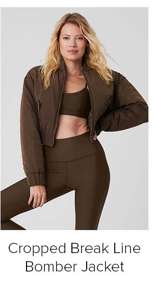 CROPPED BREAK LINE BOMBER JACKET