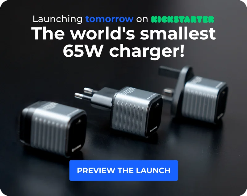 Launching tomorrow: The smallest 65W GaN charger ever!