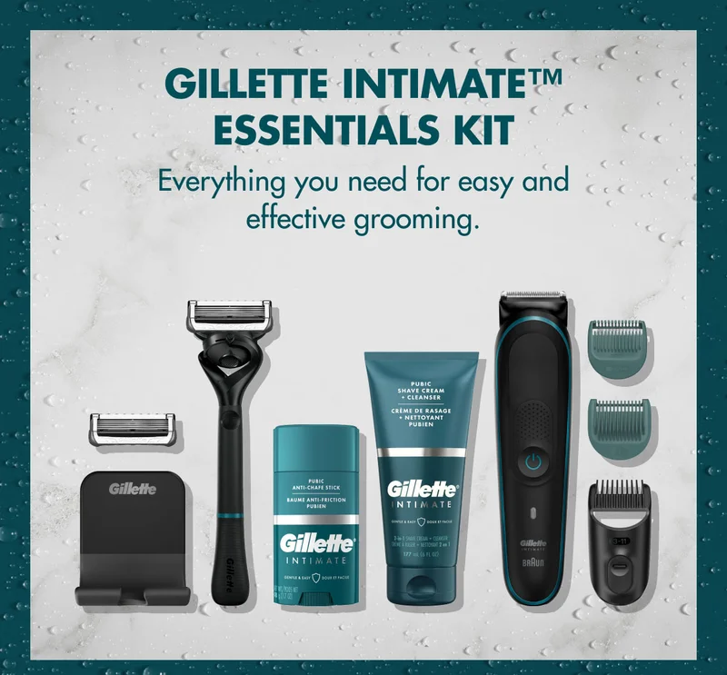 GILLETTE INTIMATE™ ESSENTIALS KIT - Everything you need for easy and effective grooming.