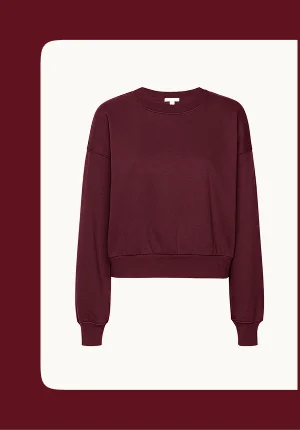 LuxeFleece Crewneck Sweatshirt in Dark Cherry
