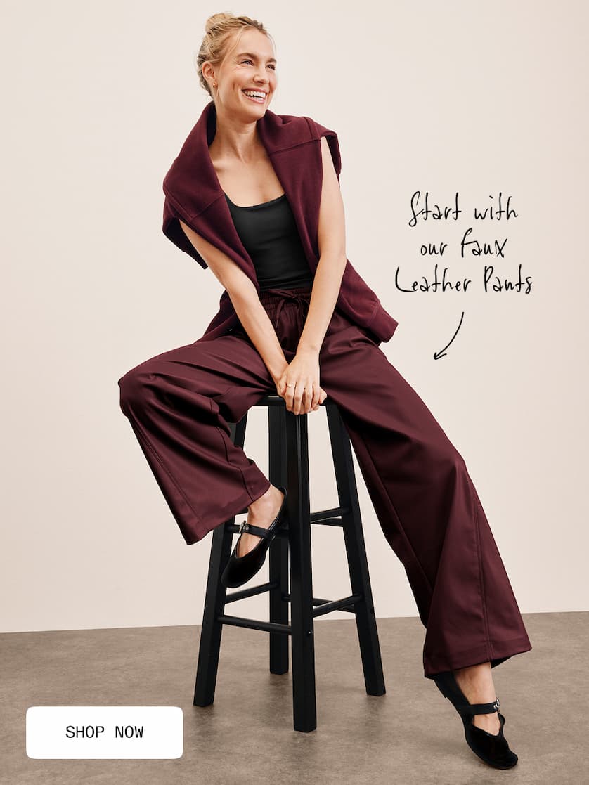 Faux Leather Pant in Dark Cherry