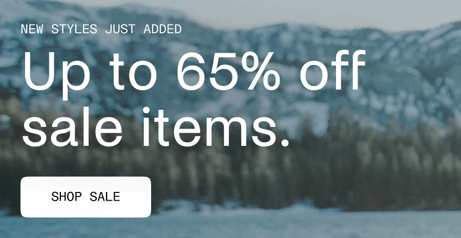 Up to 65% off sale items.