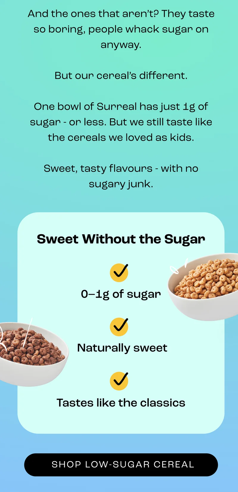 Shop low-sugar cereal