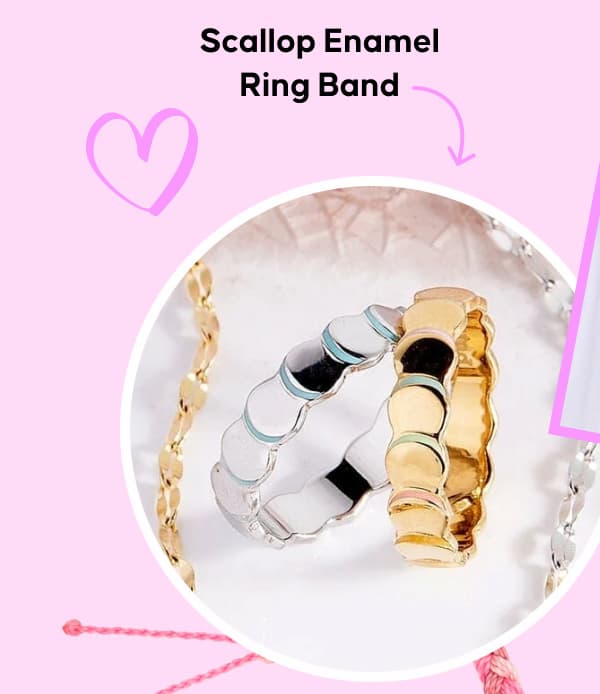 Scallop Enamel Ring Band
