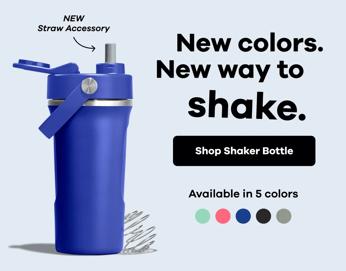 New colors. New way to shake. Available in 5 colors. | Shop Shaker Bottle