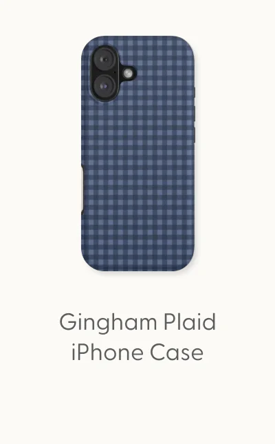 Gingham Plaid Pattern - Navy Blue iPhone Case