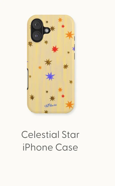Celestial Star Twinkle in Golden Amber Watercolor iPhone Case