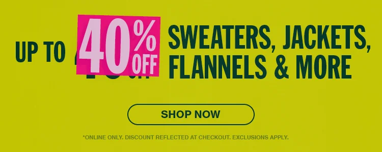 Cozy Up Sale | Up to 40% Off Sweaters, Jackets, Flannels & More