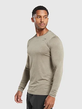 Sport Seamless Long Sleeve Tshirt - Linen Brown/Camo Brown