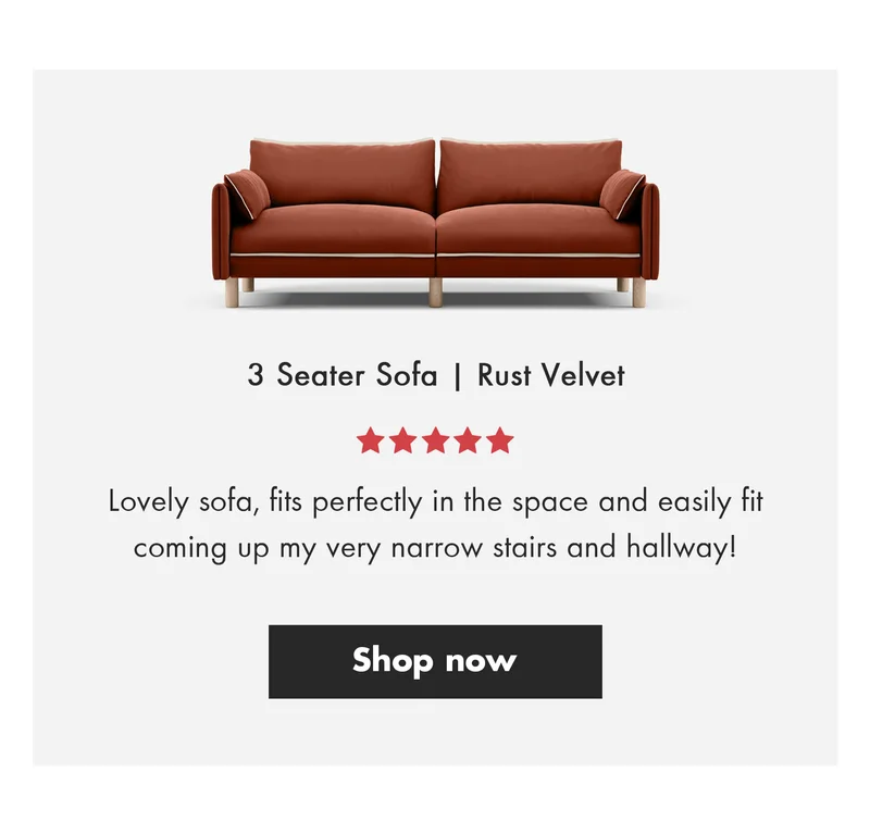 3 Seater Rust Velvet