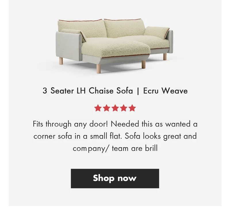 3 Seater LH Ecru Weave
