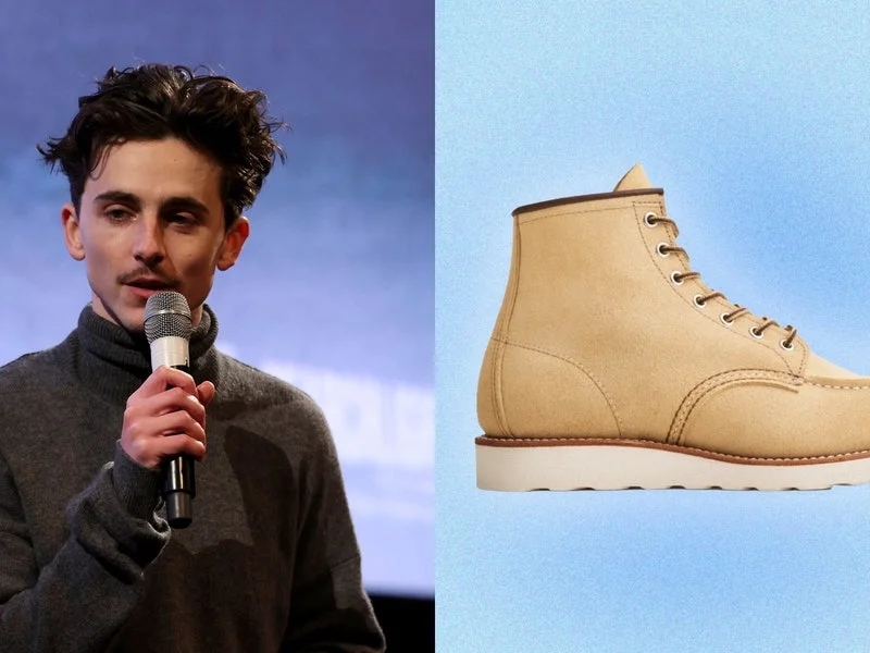 Timothée Chalamet wearing Red Wing boots.