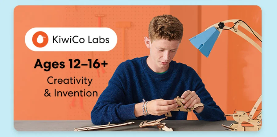 Teen creating an advanced KiwiCo project. Ideal for ages 12–16+ to spark creativity and innovation. Teen creating an advanced KiwiCo project. Ideal for ages 12–16+ to spark creativity and innovation.