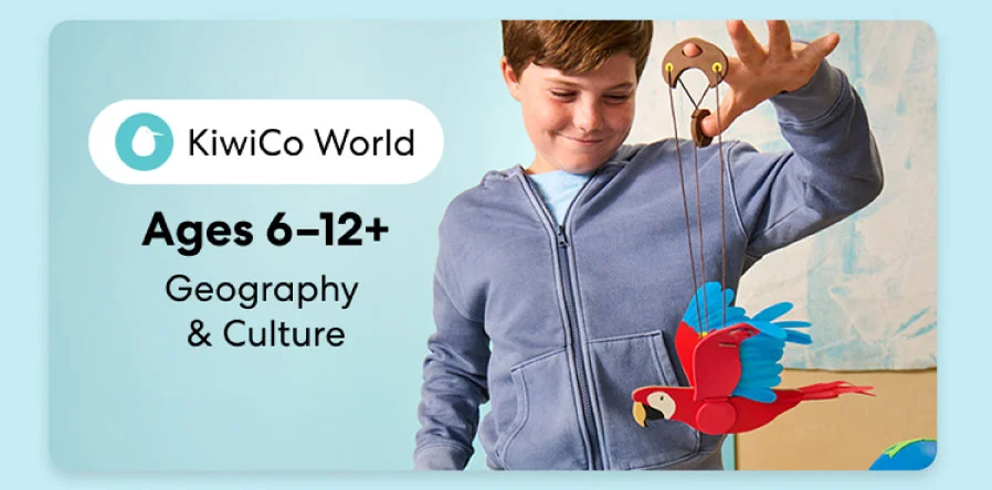 Child exploring KiwiCo World geography crate. Fun activities on culture and world exploration for ages 6–12+ Child exploring KiwiCo World geography crate. Fun activities on culture and world exploration for ages 6–12+