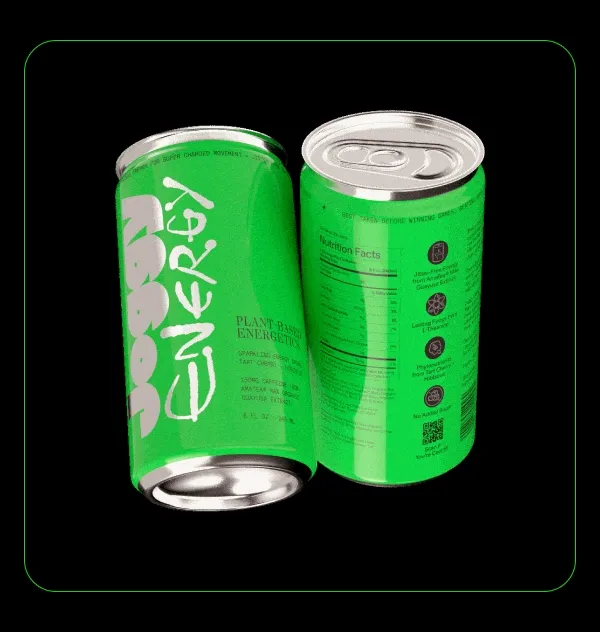 GIF of swirling Joggy Energy cans