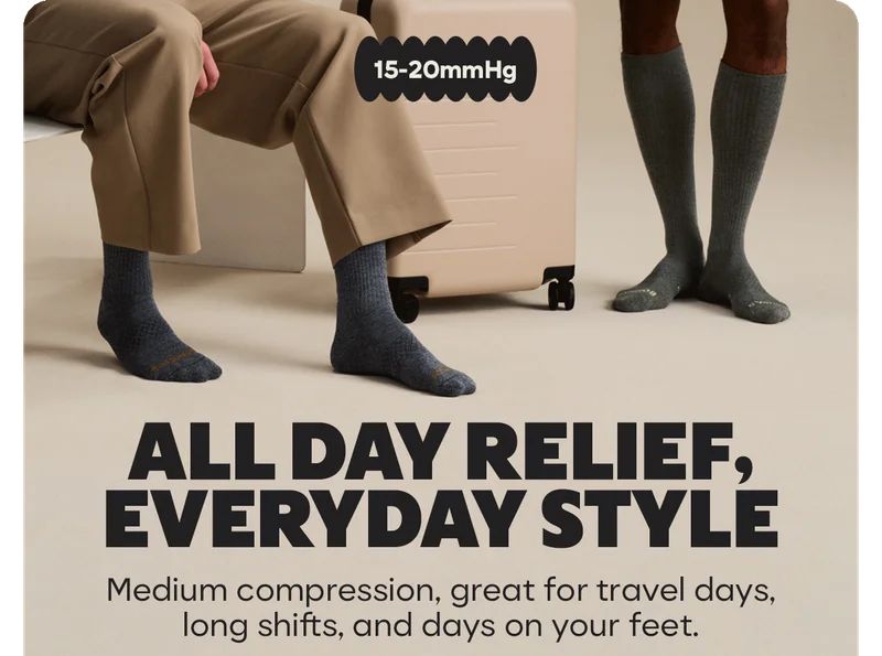 15-20mmHg | ALL DAY RELIEF, EVERYDAY STYLE | Medium compression, great for travel days, long shifts, and days on your feet.