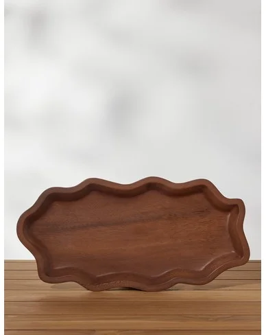 Ruffle Serving Tray by Sarah Sherman Samuel-Walnut