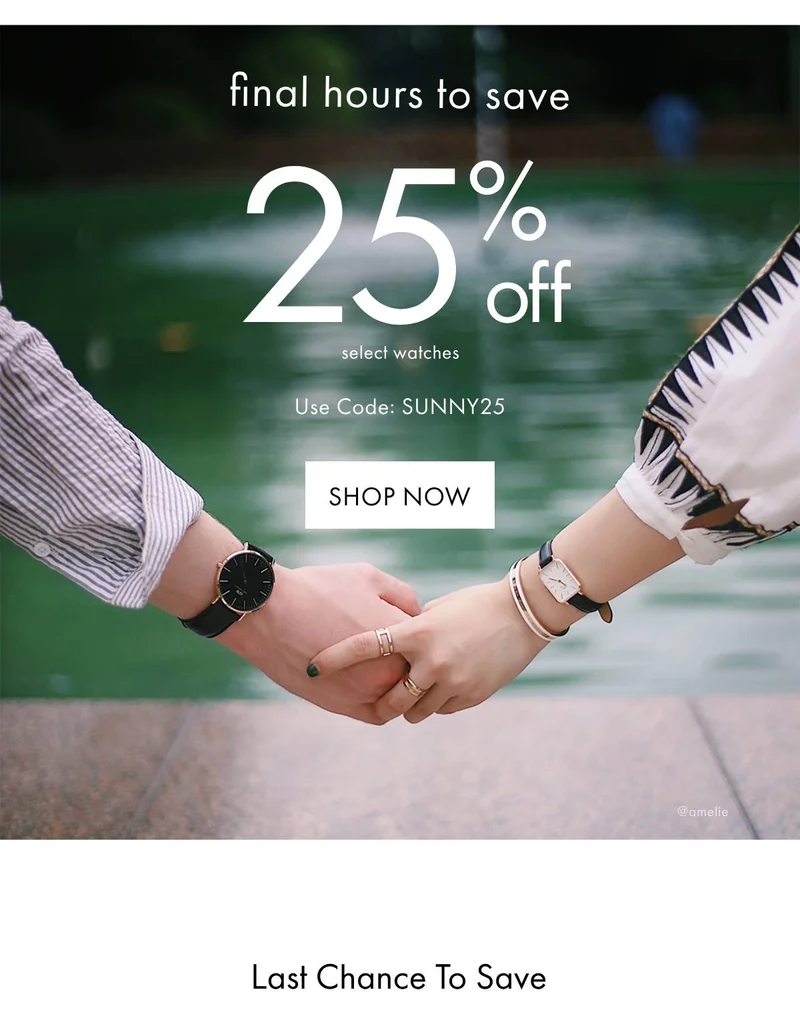 Last chance 25% off select watches | Shop Now