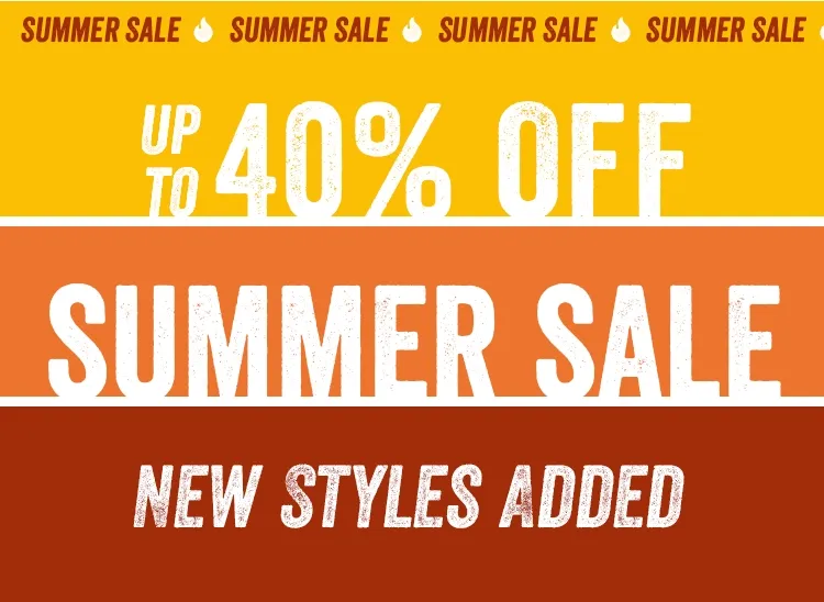 UP TO 40% OFF SUMMER SALE.