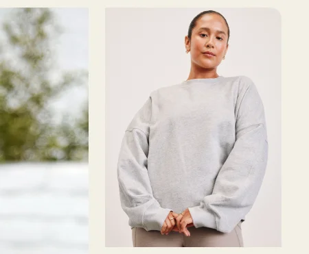 LuxeFleece Oversized Sweatshirt in Light Heather Gray