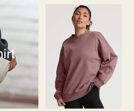 LuxeFleece Oversized Sweatshirt in Rose Brush