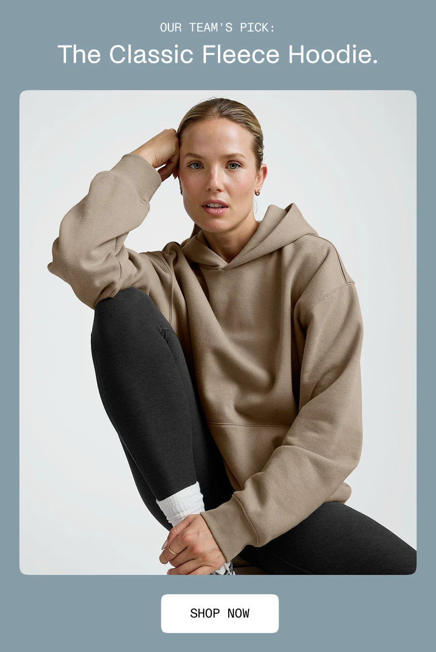 Classic Fleece Oversized Hoodie in Ocean Indigo Heather