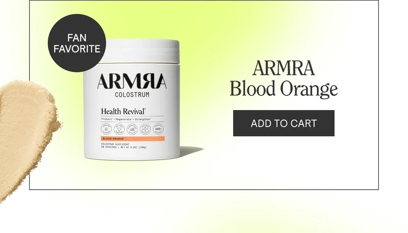 ARMRA Blood Orange Jar. Add to Cart. Features a badge saying "fan favorite"
