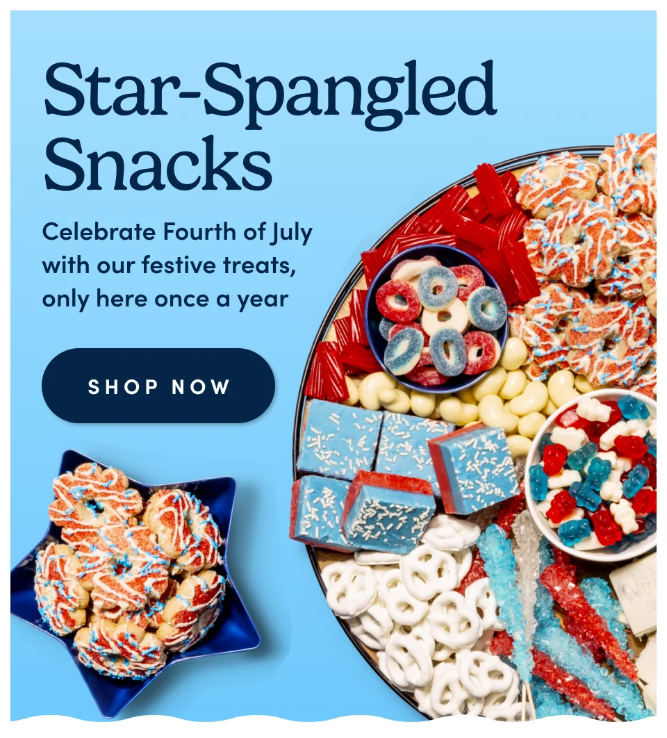 Star-Spangled Snacks; celebrate fourth of july with our festive treats, only here once a year. Shop Now.