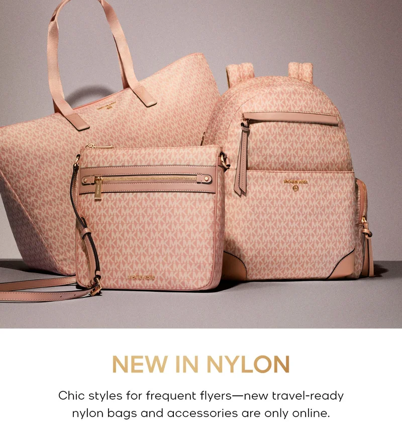NEW IN NYLON Chic styles for frequent flyers—new travel-ready nylon bags and accessories are only online.