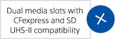 Dual media slots with CFexpress and SD UHS-II compatibility