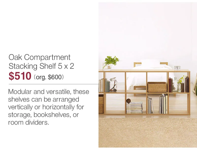 Shop Oak Compartment Stacking Shelf 5 x 2