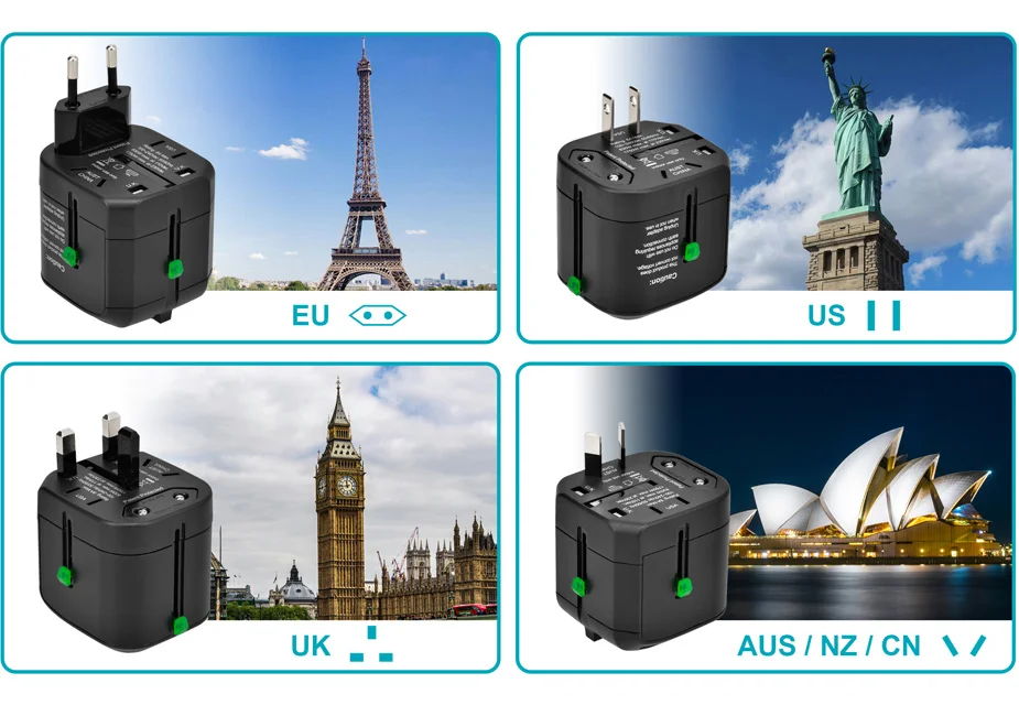 Compact Cube Universal Travel Adapter