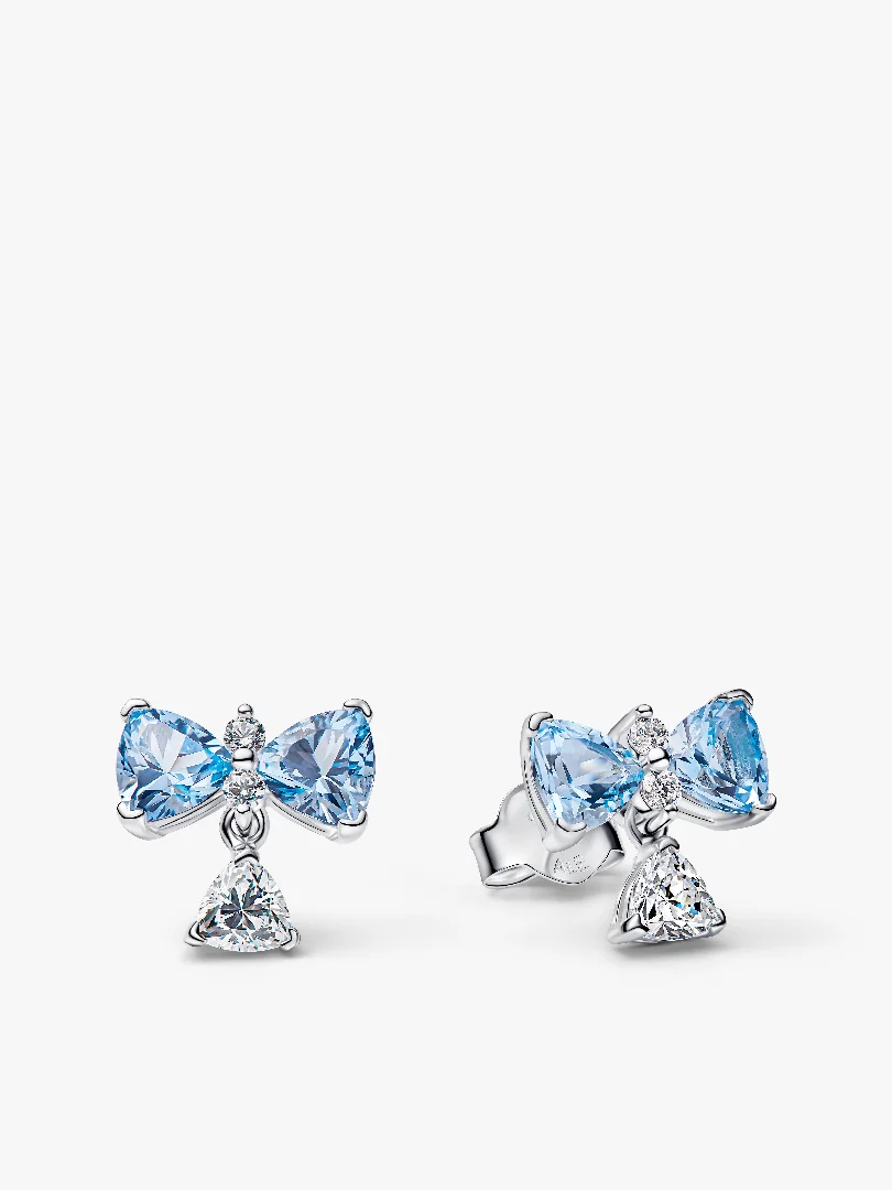 Bridgerton Blue Bow Stud Earrings