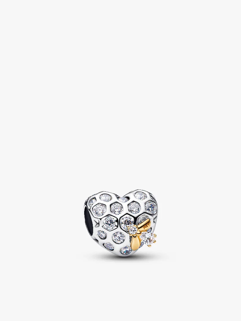 Bridgerton Honeycomb & Bee Heart Charm