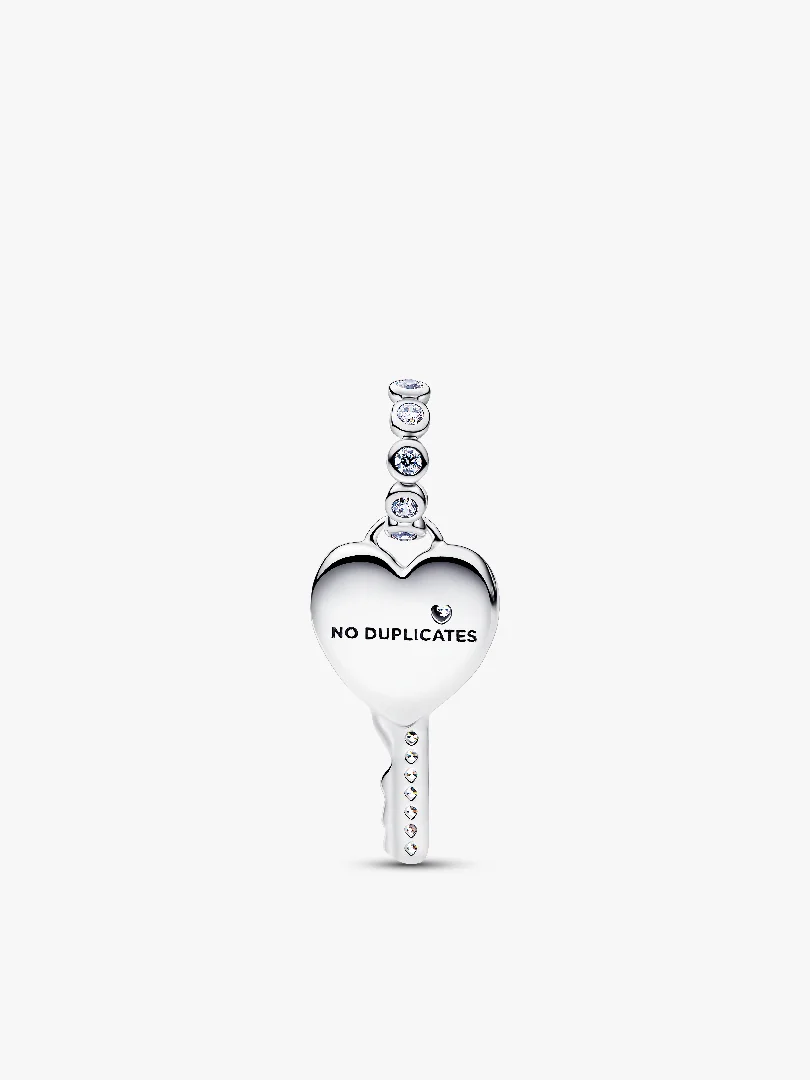 Opalescent Heart Key Dangle Charm