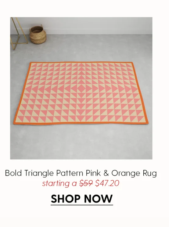 Bold Triangle Pattern in Pink and Orange Rug